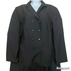 Larry Levine Classic Black Pea Coat / Trench Coat